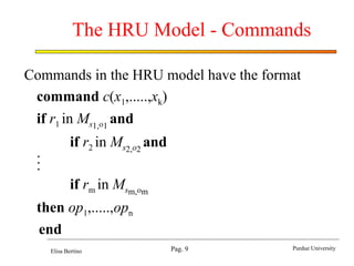 the hru model copy presentation for access control | PPT