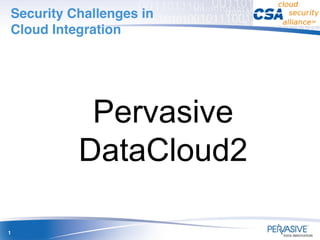 Security Challenges in
Cloud Integration




           Pervasive
          DataCloud2

1
 