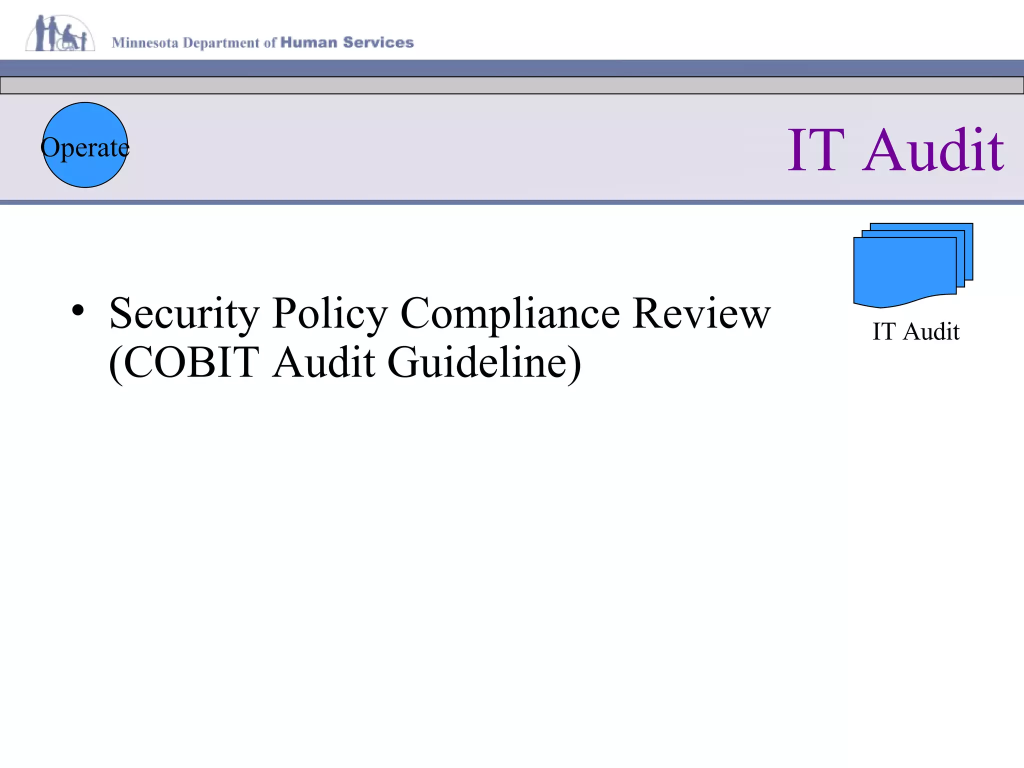 IT Audit Security Policy Compliance Review    (COBIT Audit Guideline) Operate IT Audit 