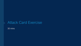 Attack Card Exercise
30 mins
 