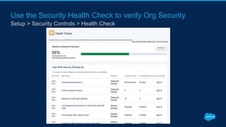 Use the Security Health Check to verify Org Security
Setup > Security Controls > Health Check
 