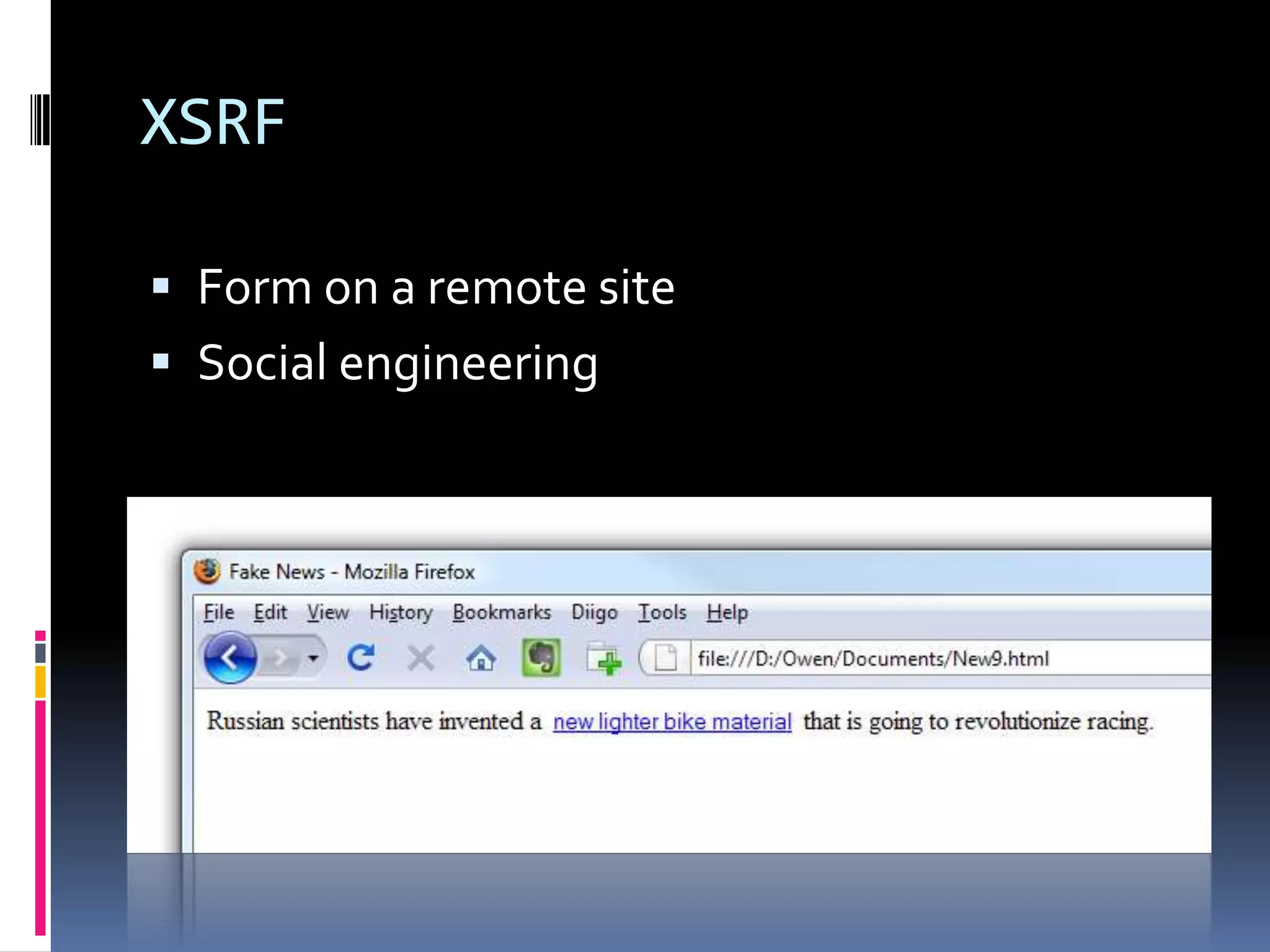 XSRFForm on a remote siteSocial engineering