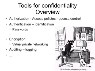 Tools for computer security
 