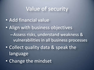 Security Administration I 1 Evolving