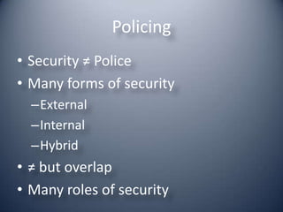 Security Administration I 1 Evolving