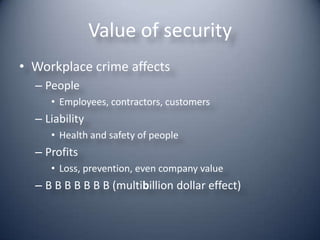 Security Administration I 1 Evolving