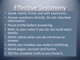 Security Administration Viii 3 Testifying In Court