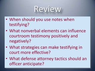 Security Administration Viii 3 Testifying In Court