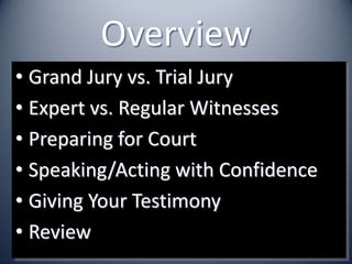 Security Administration Viii 3 Testifying In Court