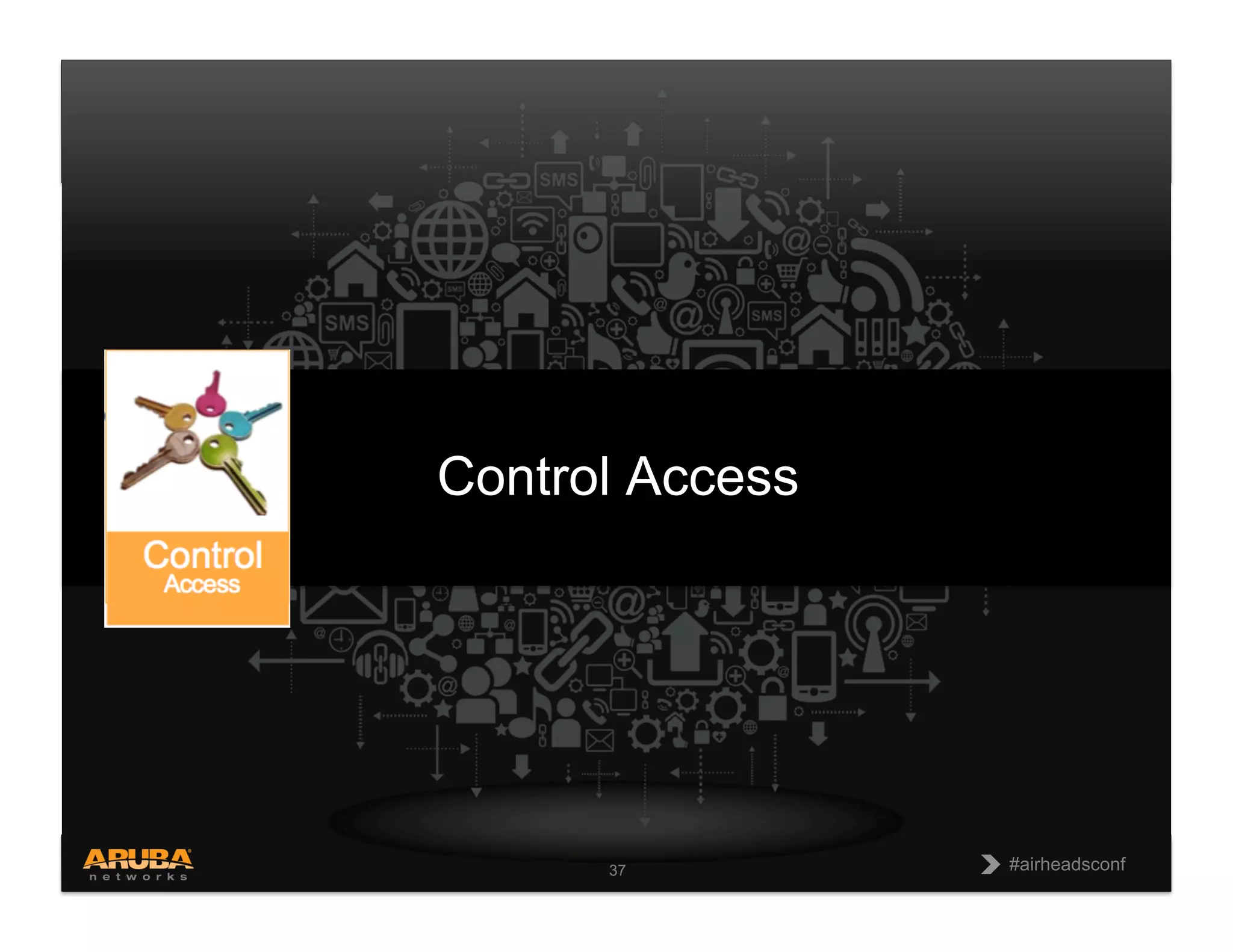 CONFIDENTIAL
© Copyright 2013. Aruba Networks, Inc.
All rights reserved 37 #airheadsconf#airheadsconf37
Control Access
 