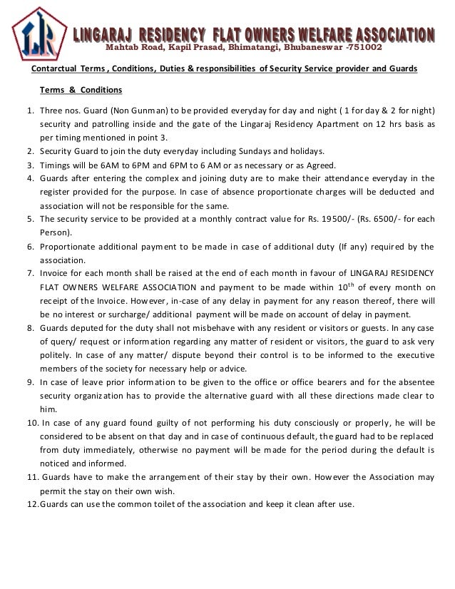 security agreement security guard services agreement