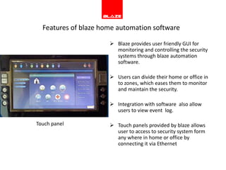 Various sensors connect to the control panel from locations throughout the home.
