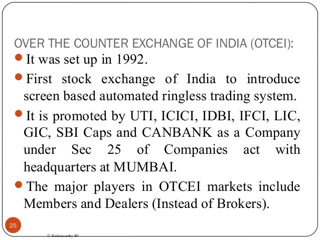 Trading and settlement system of otcei