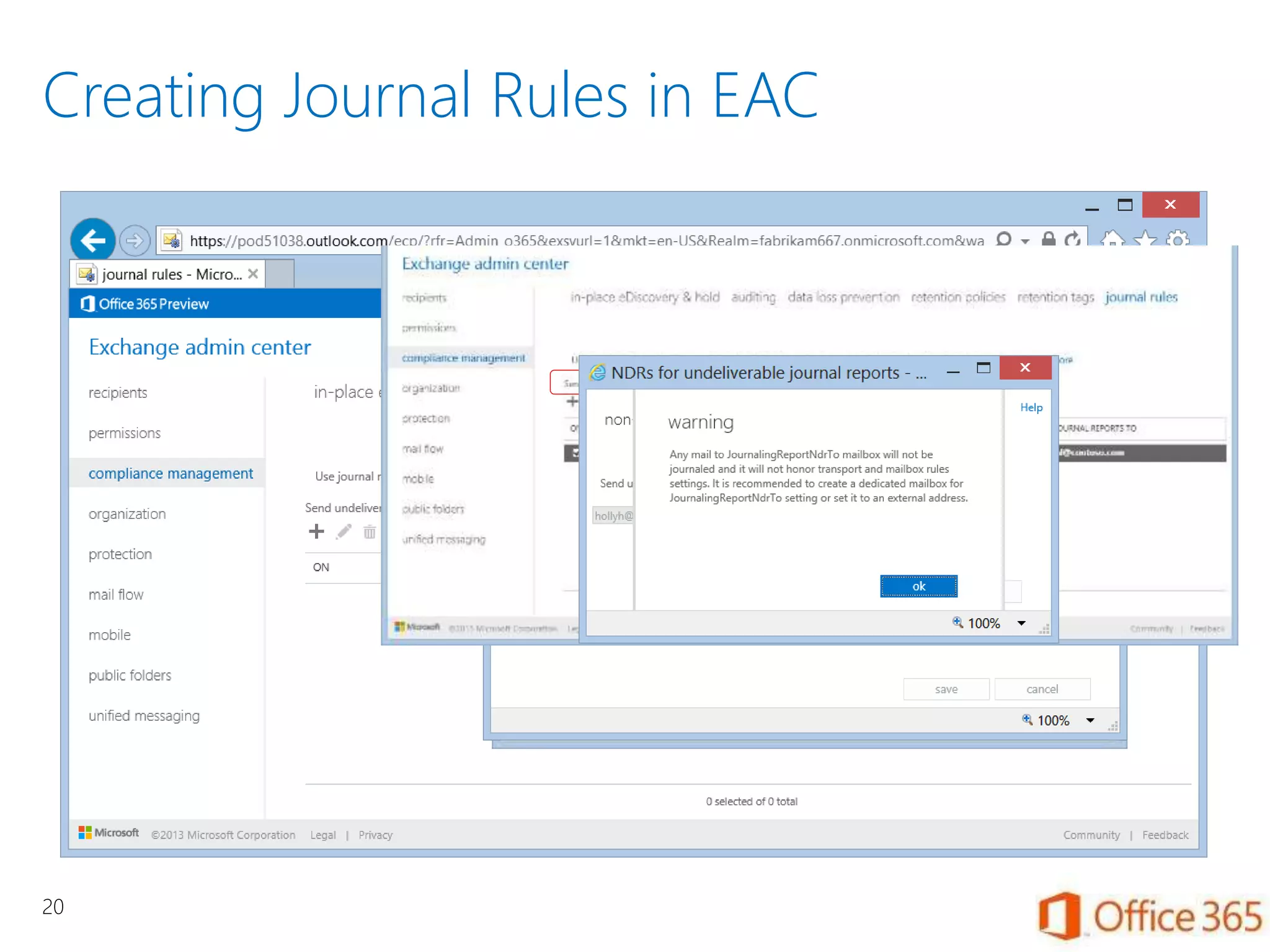Creating Journal Rules in EAC
20
 