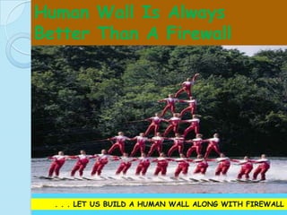 Human Wall Is Always
Better Than A Firewall




  . . . LET US BUILD A HUMAN WALL ALONG WITH FIREWALL
 