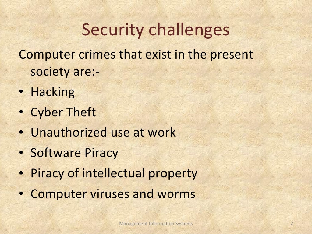 Security And Ethical Challenges