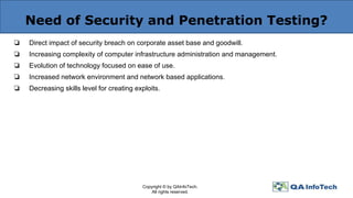 Security and Penetration Testing Overview | PDF