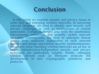 Security and privacy in Wireless Sensor Networks | PPT