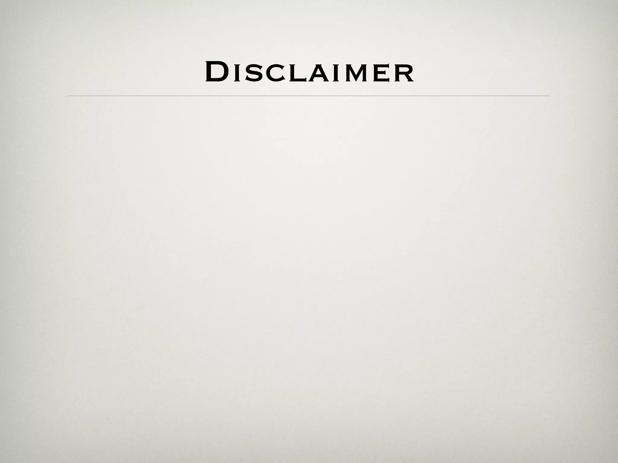 Disclaimer
 