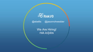 We Are Hiring!
risk.io/jobs
@ebellis @jasonrohwedder
 