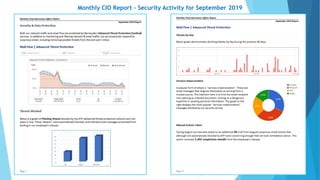Monthly CIO Report – Security Activity for September 2019
 