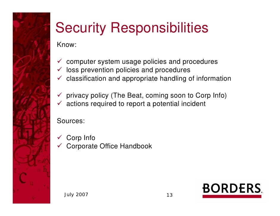 security awareness training information security incident report policy and procedures