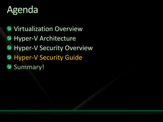 Security Best Practices For Hyper V And Server Virtualization | PPTX