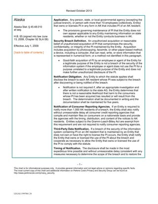 SECURITY BREACH NOTIFICATION CHART 2013 | PDF