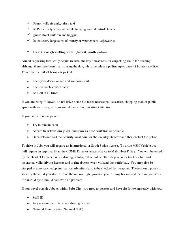 Security briefing for staff abraham ayom msh