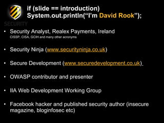 David Rook Author The Principles of Secure Development - David Rook | PPT
