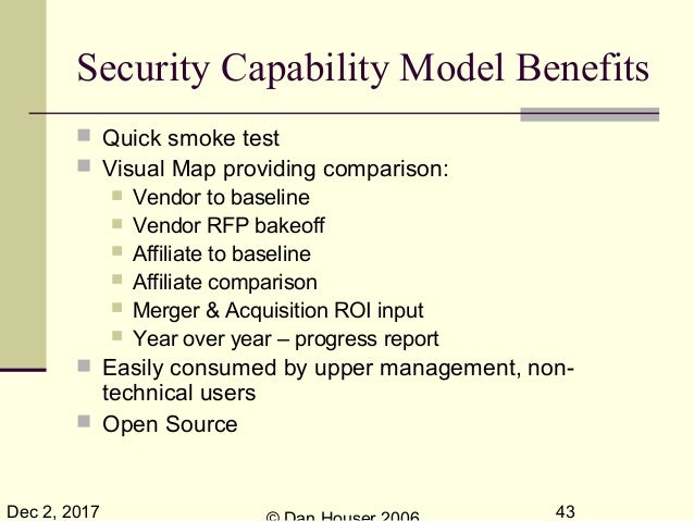 Security Capability Model - InfoSec Forum VIII