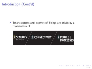 Introduction (Cont’d)
Smart systems and Internet of Things are driven by a
combination of
4 / 25
 