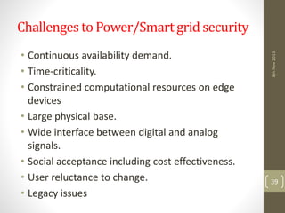 Security challenges to power grid and smart grid infrastructures | PPTX