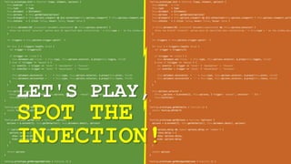 LET'S PLAY,
SPOT THE
INJECTION!
 