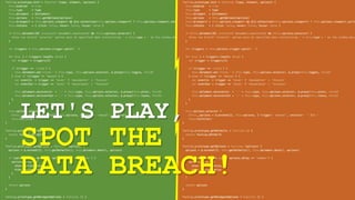 LET'S PLAY,
SPOT THE
DATA BREACH!
 