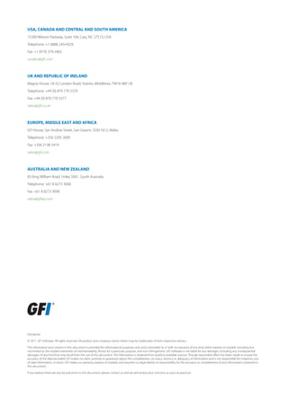 USA,»CANADA»AND»CENTRAL»AND»SOUTH»AMERICA
15300 Weston Parkway, Suite 104, Cary, NC 27513, USA
Telephone: +1 (888) 243-4329
Fax: +1 (919) 379-3402
ussales@gfi.com



UK»AND»REPUBLIC»OF»IRELAND
Magna House, 18-32 London Road, Staines, Middlesex, TW18 4BP, UK
Telephone: +44 (0) 870 770 5370
Fax: +44 (0) 870 770 5377
sales@gfi.co.uk



EUROPE,»MIDDLE»EAST»AND»AFRICA
GFI House, San Andrea Street, San Gwann, SGN 1612, Malta
Telephone: +356 2205 2000
Fax: +356 2138 2419
sales@gfi.com



AUSTRALIA»AND»NEW»ZEALAND
83 King William Road, Unley 5061, South Australia
Telephone: +61 8 8273 3000
Fax: +61 8 8273 3099
sales@gfiap.com




Disclaimer

© 2011. GFI Software. All rights reserved. All product and company names herein may be trademarks of their respective owners.

The information and content in this document is provided for informational purposes only and is provided “as is” with no warranty of any kind, either express or implied, including but
not limited to the implied warranties of merchantability, fitness for a particular purpose, and non-infringement. GFI Software is not liable for any damages, including any consequential
damages, of any kind that may result from the use of this document. The information is obtained from publicly available sources. Though reasonable effort has been made to ensure the
accuracy of the data provided, GFI makes no claim, promise or guarantee about the completeness, accuracy, recency or adequacy of information and is not responsible for misprints, out-
of-date information, or errors. GFI makes no warranty, express or implied, and assumes no legal liability or responsibility for the accuracy or completeness of any information contained in
this document.

If you believe there are any factual errors in this document, please contact us and we will review your concerns as soon as practical.
 
