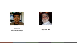 @Subrak
Subra Kumaraswamy
Chris Von See
 