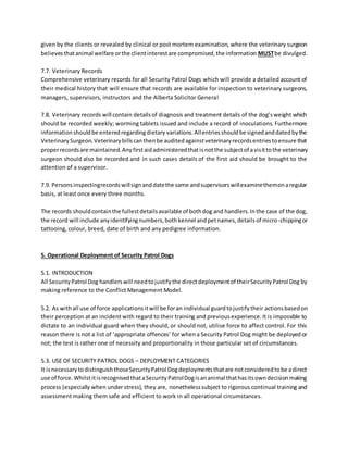Security dog guidelines | DOCX