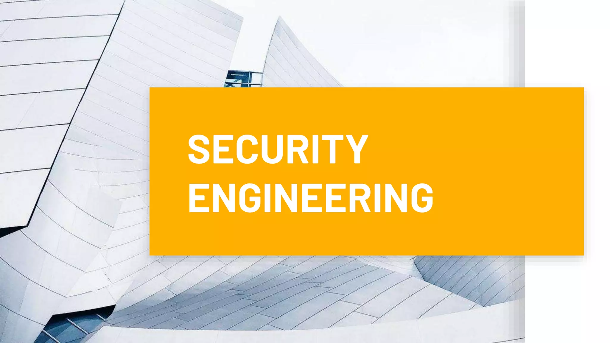 SECURITY
ENGINEERING
 