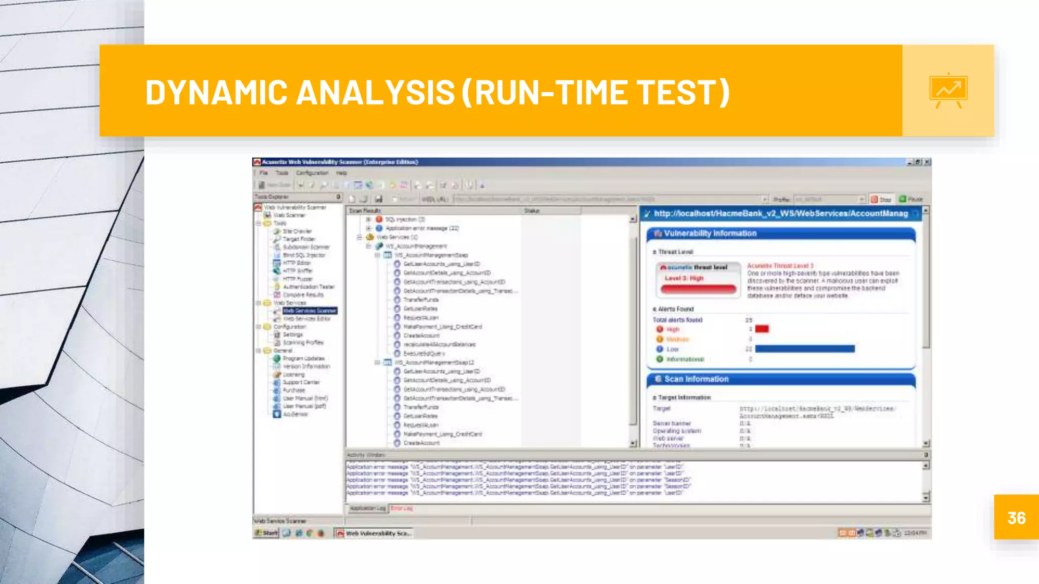 DYNAMIC ANALYSIS (RUN-TIME TEST)
36
 