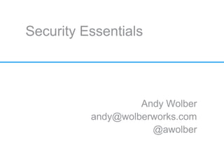 Security essentials 20130314