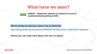 detectify
What have we seen?
https://hackerone.com/reports/32825
 