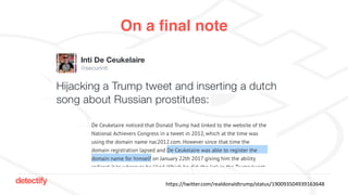 detectify
On a final note
https://twitter.com/realdonaldtrump/status/190093504939163648
 
