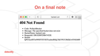 detectify
On a final note
 