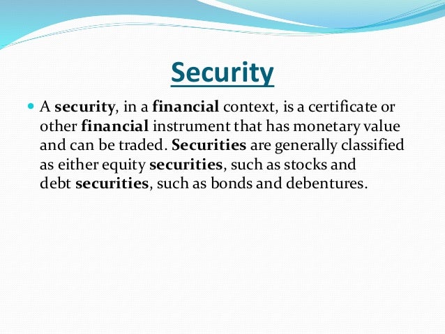 Security finance