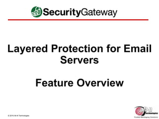© 2016 Alt-N Technologies
Layered Protection for Email
Servers
Feature Overview
 