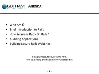 Security Goodness with Ruby on Rails | PDF