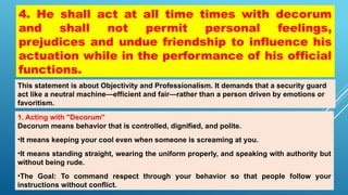 Decorous Behavior Comprehensive Guide to the Security Guard Code of Ethics and ...