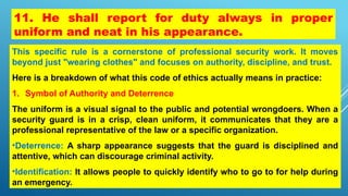 Comprehensive Guide to the Security Guard Code of Ethics and ...