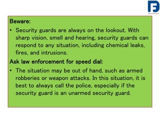 Security guard roles and responsibilities | PPTX